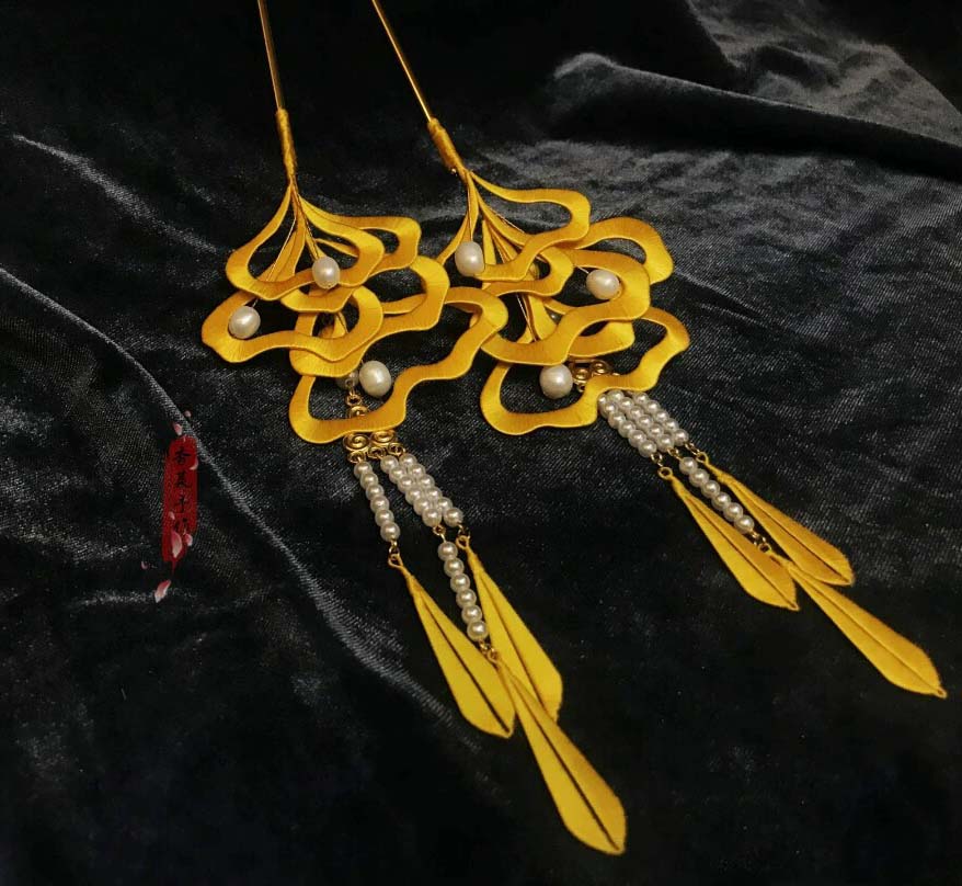 Ginkgo Bespoke Hairpin-Yellow Silk Hairpin(Chanhua)