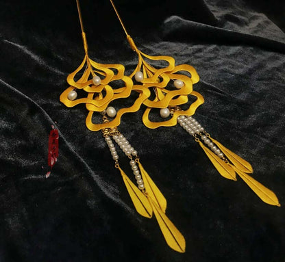 Ginkgo Bespoke Hairpin-Yellow Silk Hairpin(Chanhua)