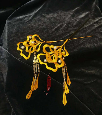 Ginkgo Bespoke Hairpin-Yellow Silk Hairpin(Chanhua)