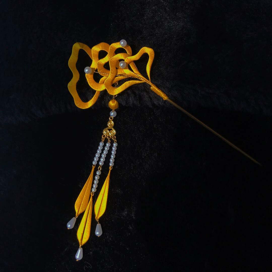 Ginkgo Bespoke Hairpin-Yellow Silk Hairpin(Chanhua)