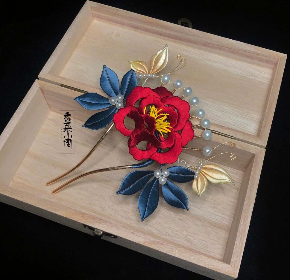 Peony Bespoke Hairpin-Silk Hairpin(Chanhua)