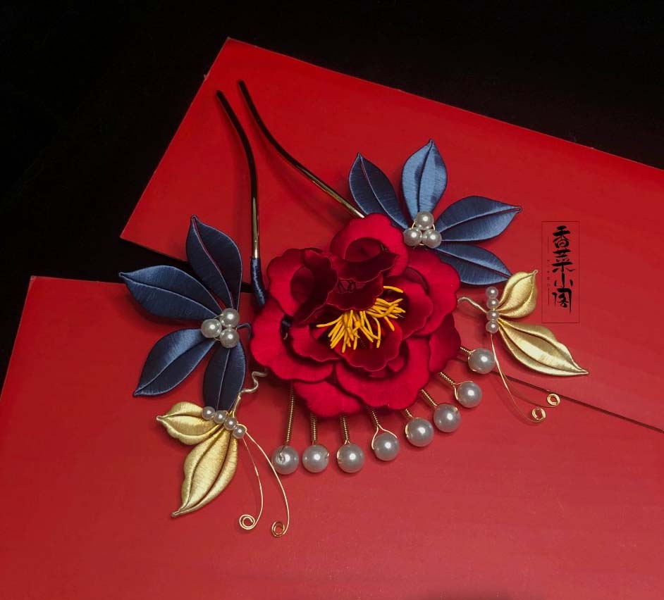 Peony Bespoke Hairpin-Silk Hairpin(Chanhua)