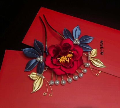 Peony Bespoke Hairpin-Silk Hairpin(Chanhua)