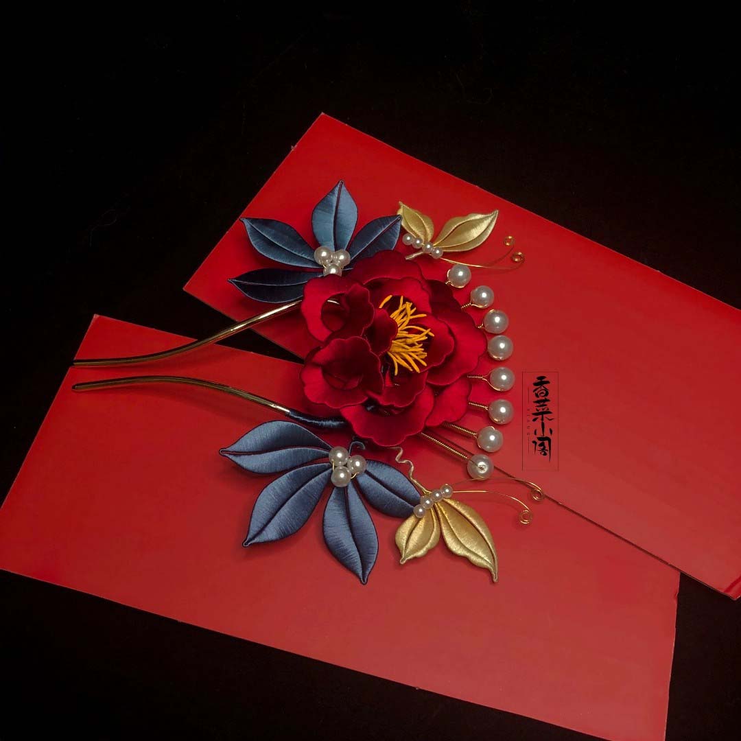 Peony Bespoke Hairpin-Silk Hairpin(Chanhua)
