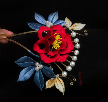 Peony Bespoke Hairpin-Silk Hairpin(Chanhua)