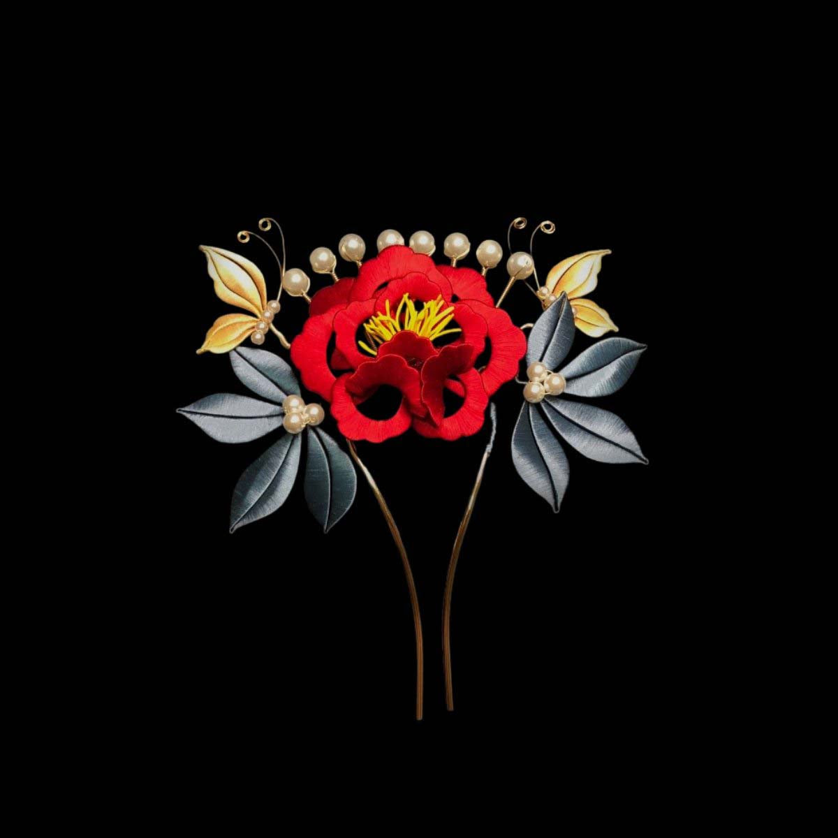 Peony Bespoke Hairpin-Silk Hairpin(Chanhua)