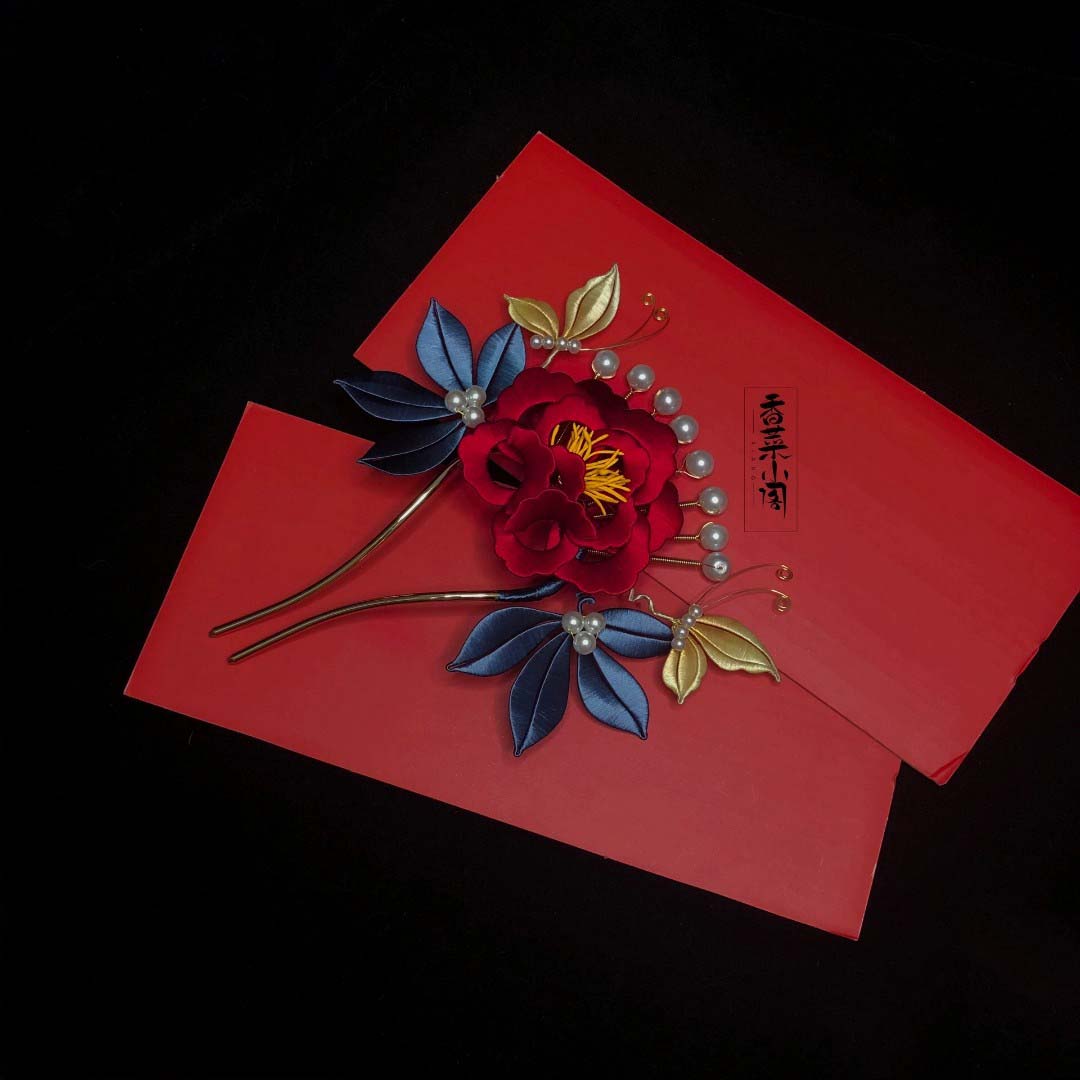 Peony Bespoke Hairpin-Silk Hairpin(Chanhua)