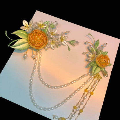 Rose Bespoke Hairpin-Silk Hairpin(Chanhua)