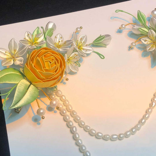 Rose Bespoke Hairpin-Silk Hairpin(Chanhua)