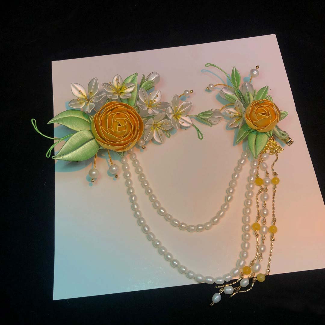 Rose Bespoke Hairpin-Silk Hairpin(Chanhua)