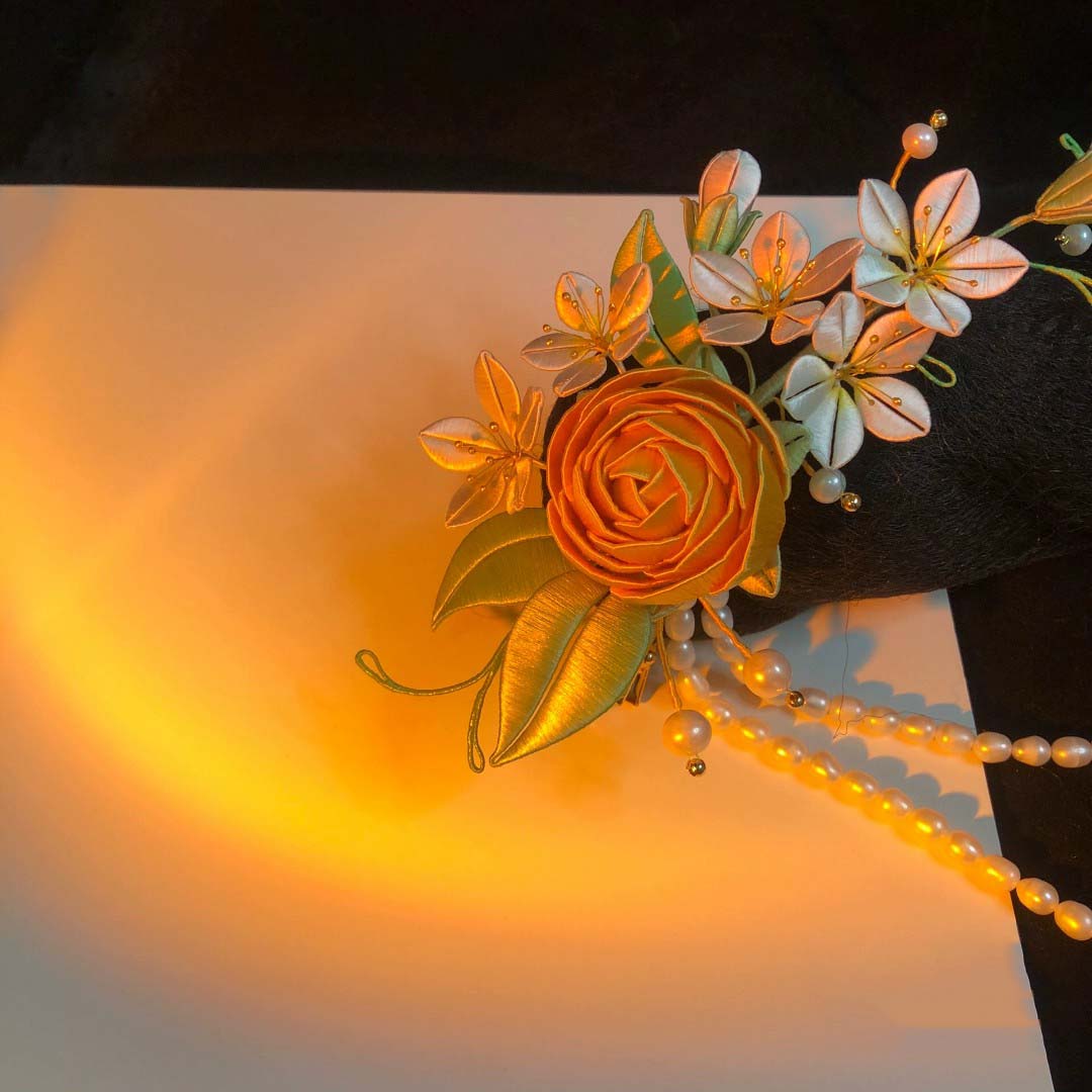 Rose Bespoke Hairpin-Silk Hairpin(Chanhua)