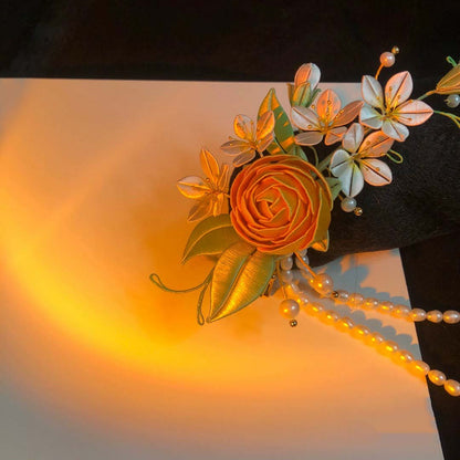Rose Bespoke Hairpin-Silk Hairpin(Chanhua)