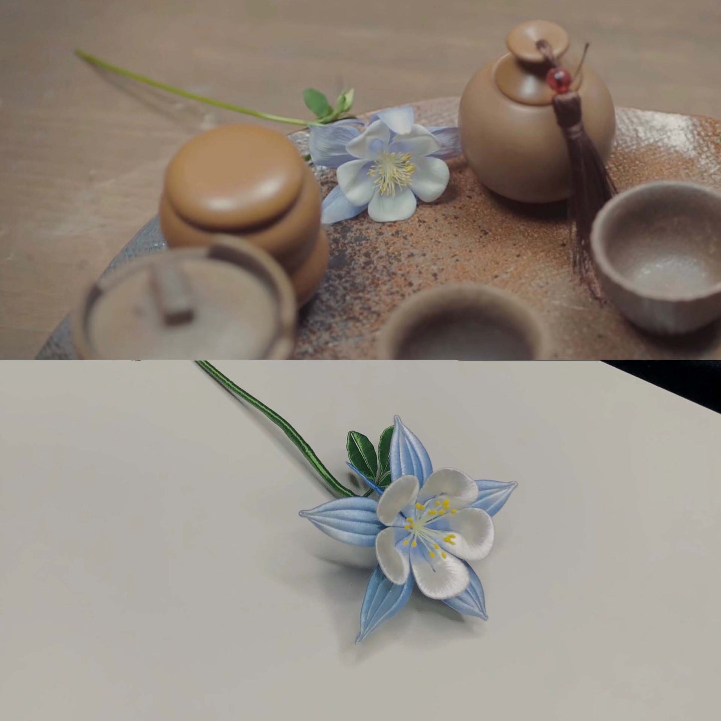 Columbine Bespoke Hairpin-Silk Hairpin(Chanhua)