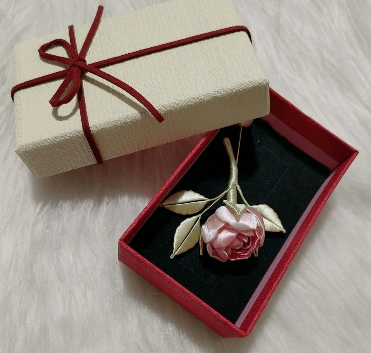 Rose Handmade Corsage-Pink Silk Corsage(Chanhua)