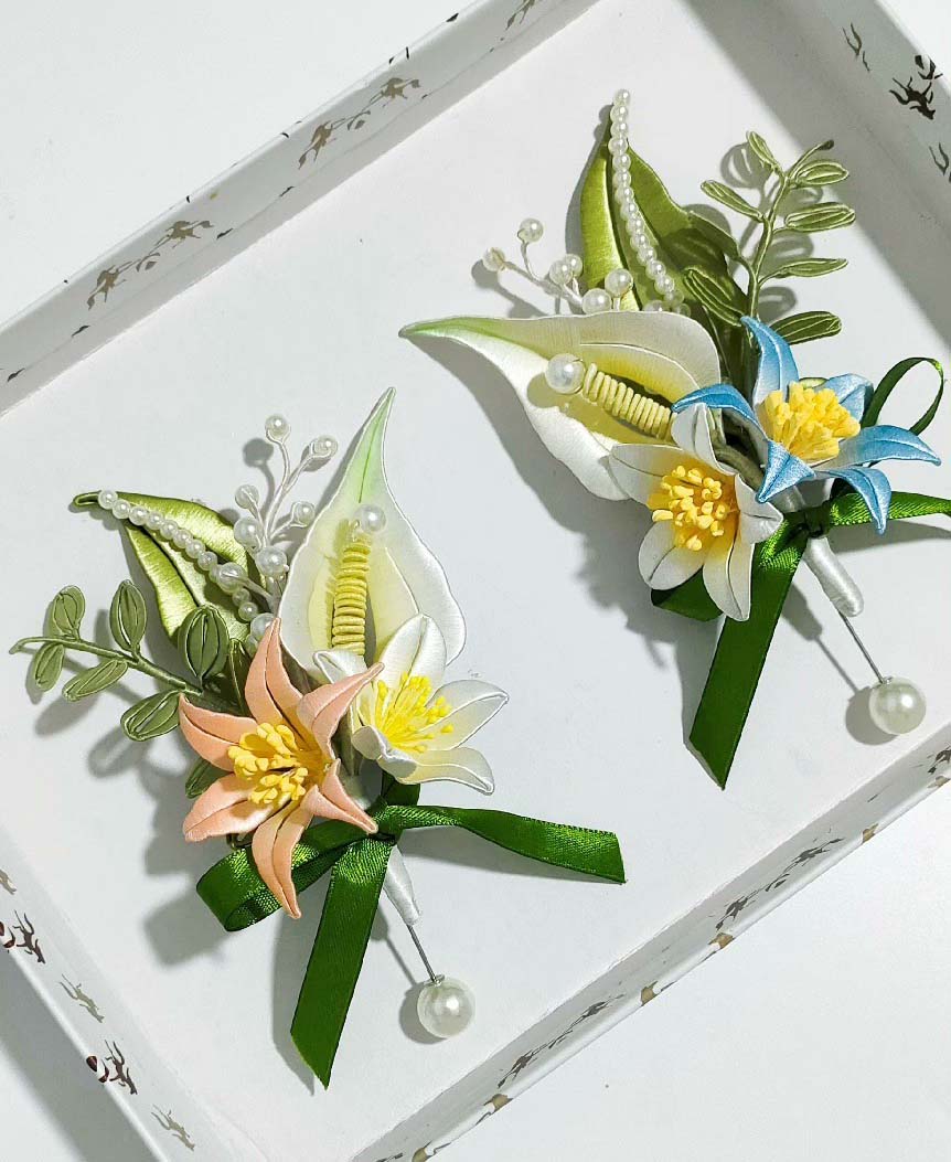 Twinflowers Bespoke Corsage-Silk Corsage(Chanhua)