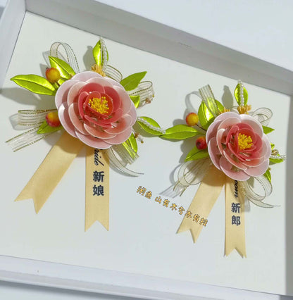 Camellia Bespoke Corsage-Pink Silk Corsage(Chanhua)