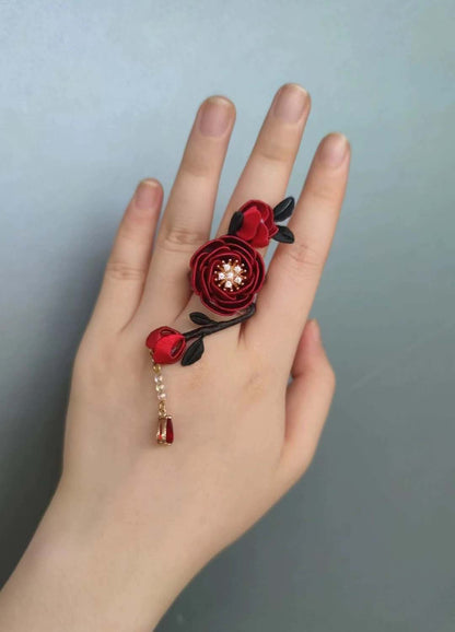 Rose Bespoke Ring-Red Silk Ring(Chanhua)