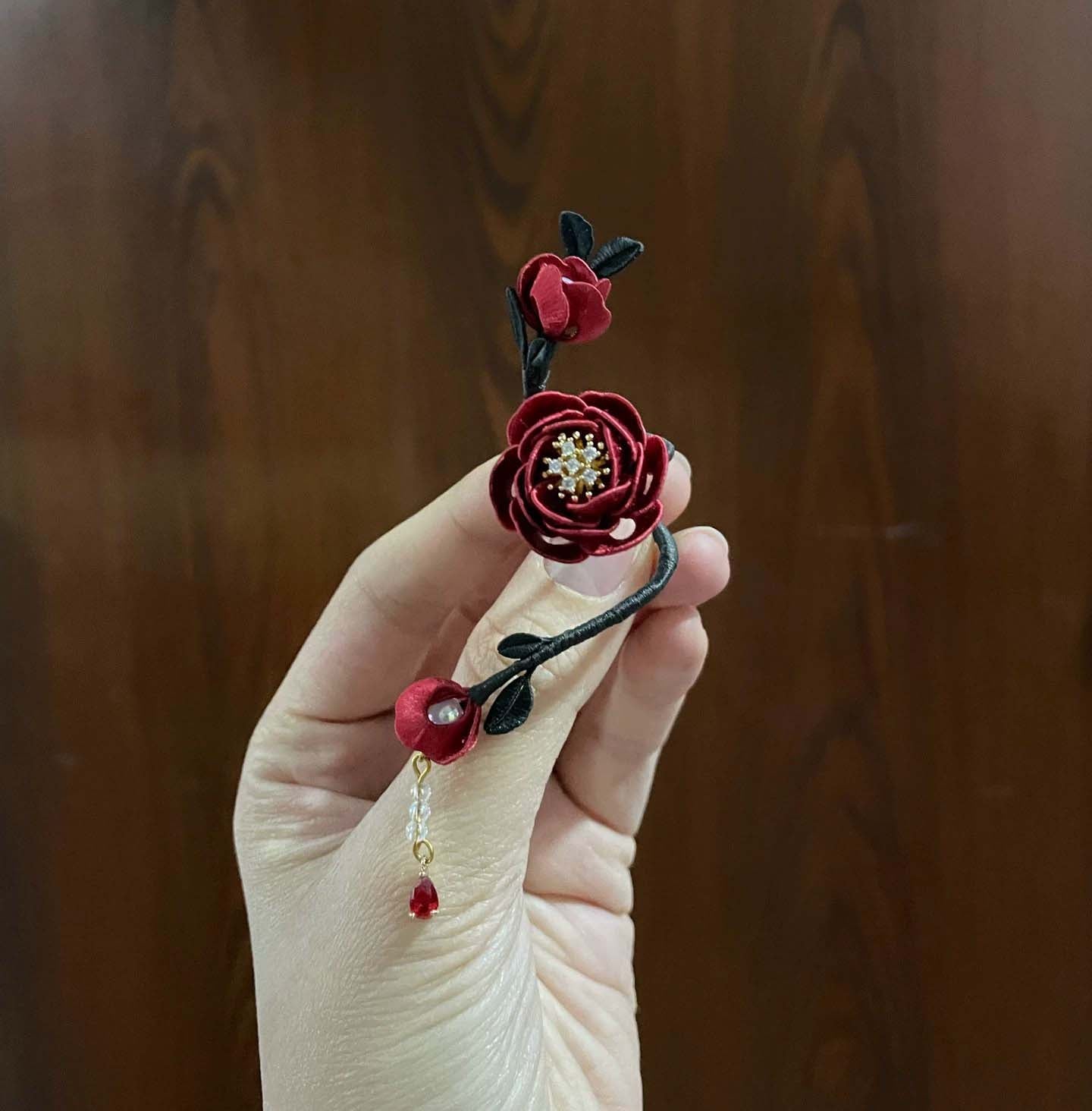 Rose Bespoke Ring-Red Silk Ring(Chanhua)