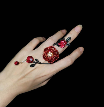 Rose Bespoke Ring-Red Silk Ring(Chanhua)