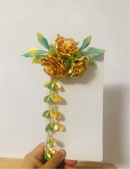 Peony Bespoke Hairpin-Silk Hairpin(Chanhua)