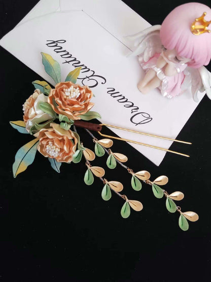 Peony Bespoke Hairpin-Silk Hairpin(Chanhua)