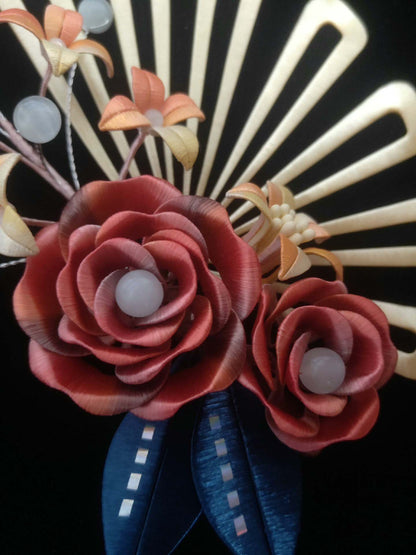 Rose Bespoke Hair Clip-Silk Hair Clip(Chanhua)