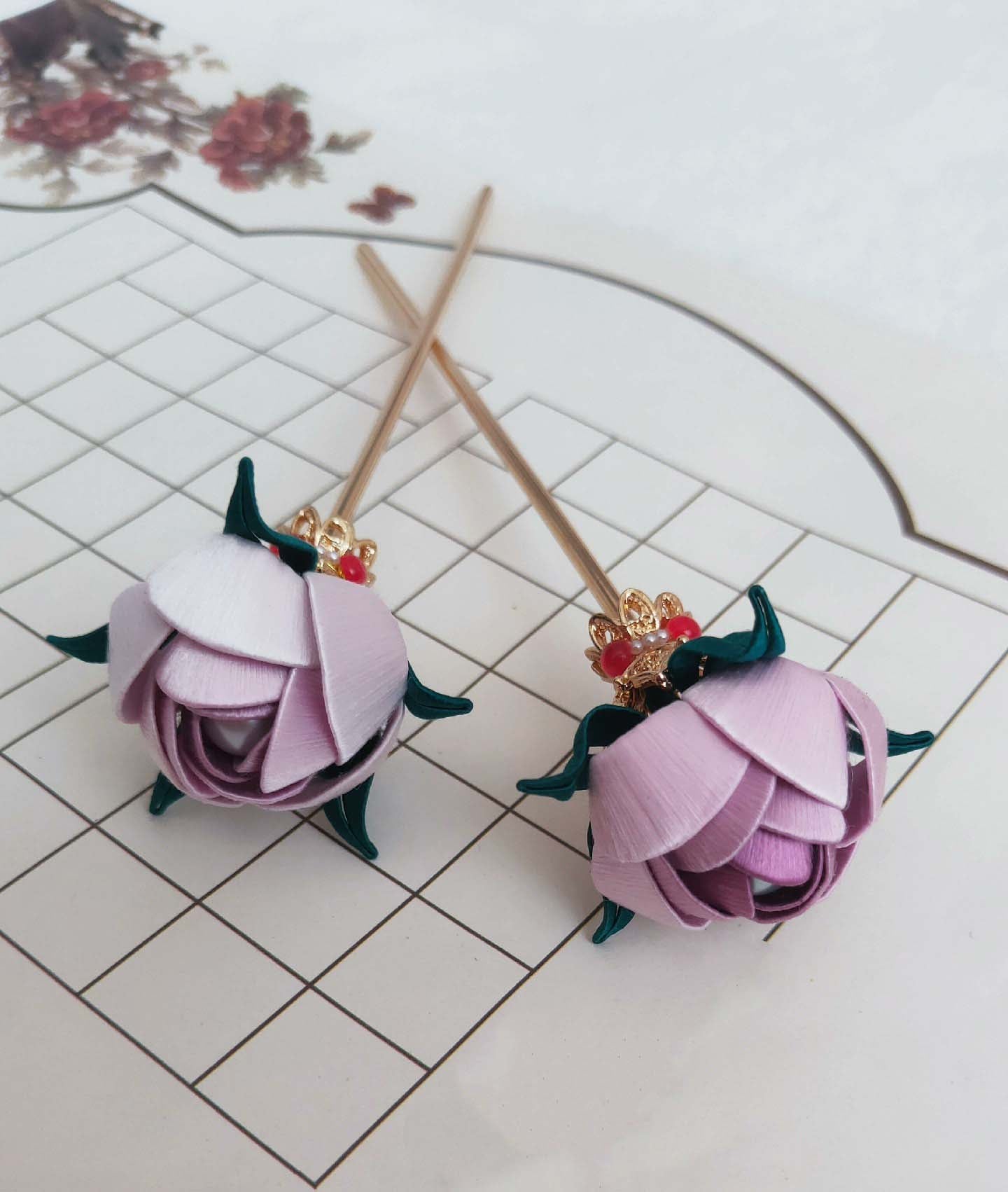 Rose Handmade Hairpin-Silk Hairpin(Chanhua)