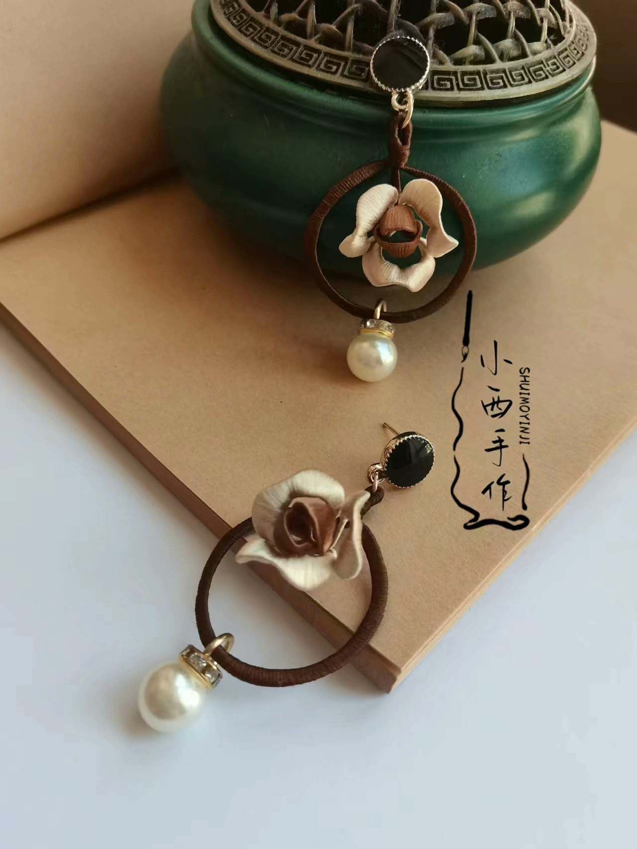 Rose Handmade Earrings-Silk Earrings(Chanhua)