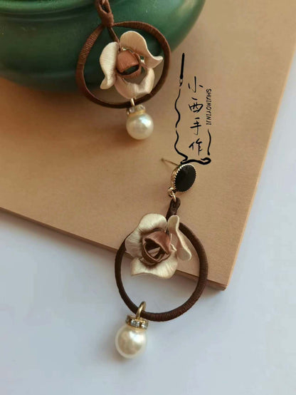 Rose Handmade Earrings-Silk Earrings(Chanhua)