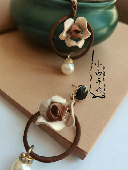 Rose Handmade Earrings-Silk Earrings(Chanhua)