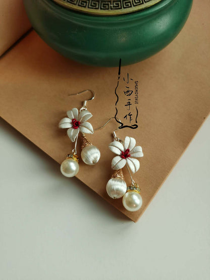 Lily Handmade Earrings-Silk Earrings(Chanhua)