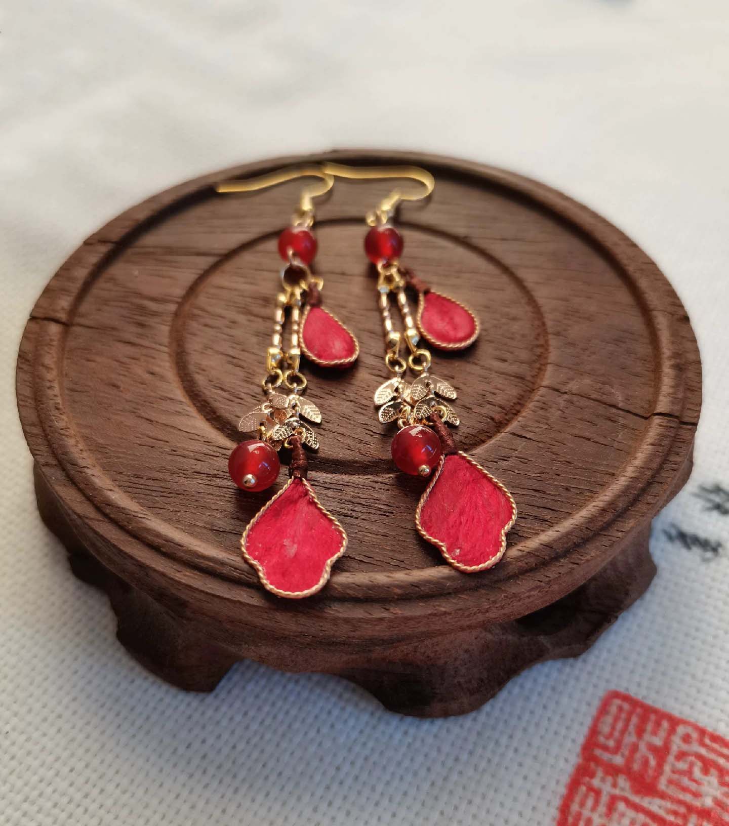 Christmas Bespoke Earrings-Silk Earrings(Ronghua)