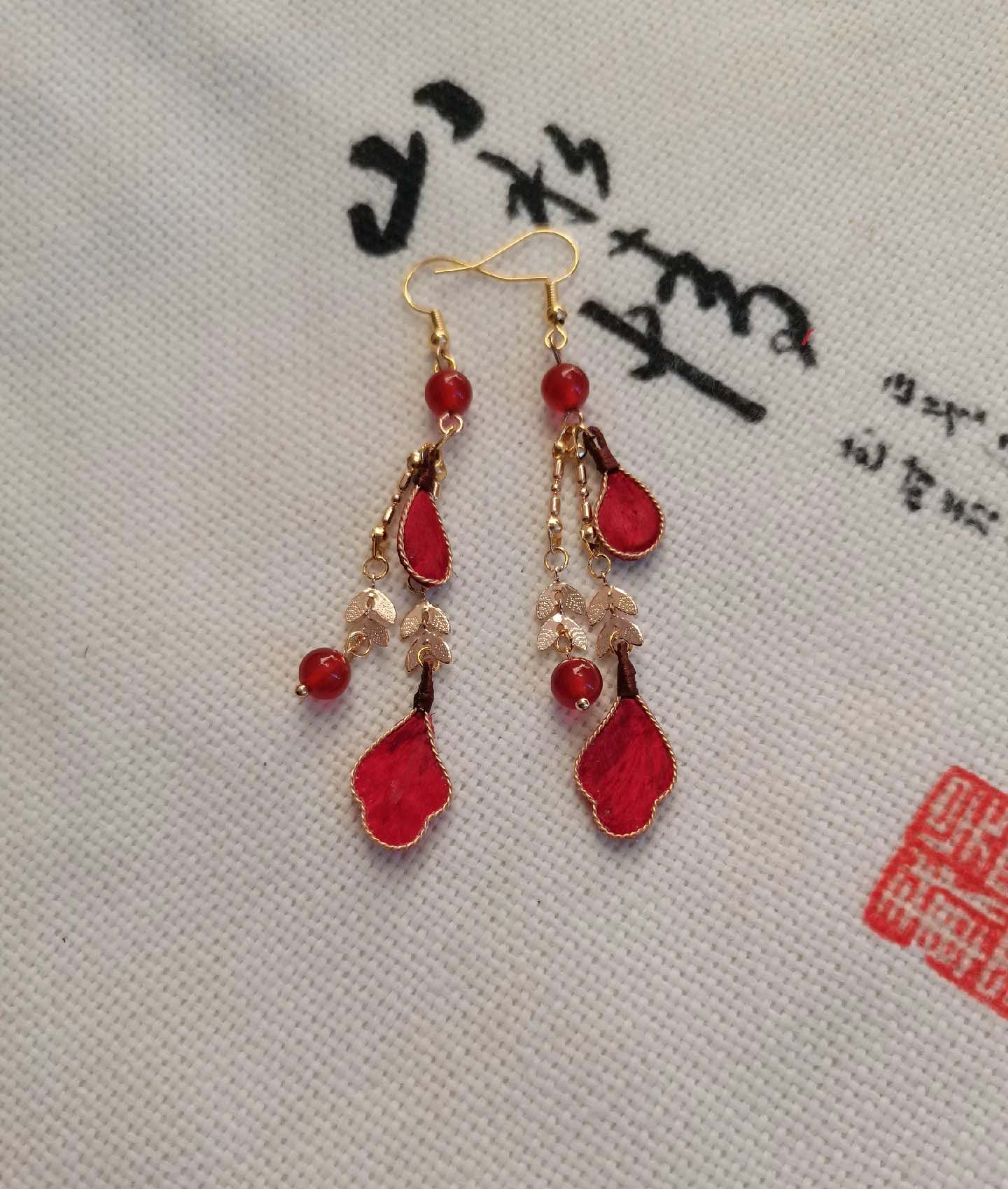 Christmas Bespoke Earrings-Silk Earrings(Ronghua)