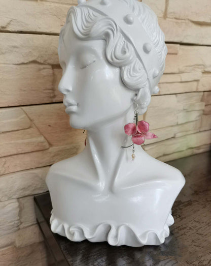 AB Bespoke Earrings - Pink Silk Earrings(Ronghua)