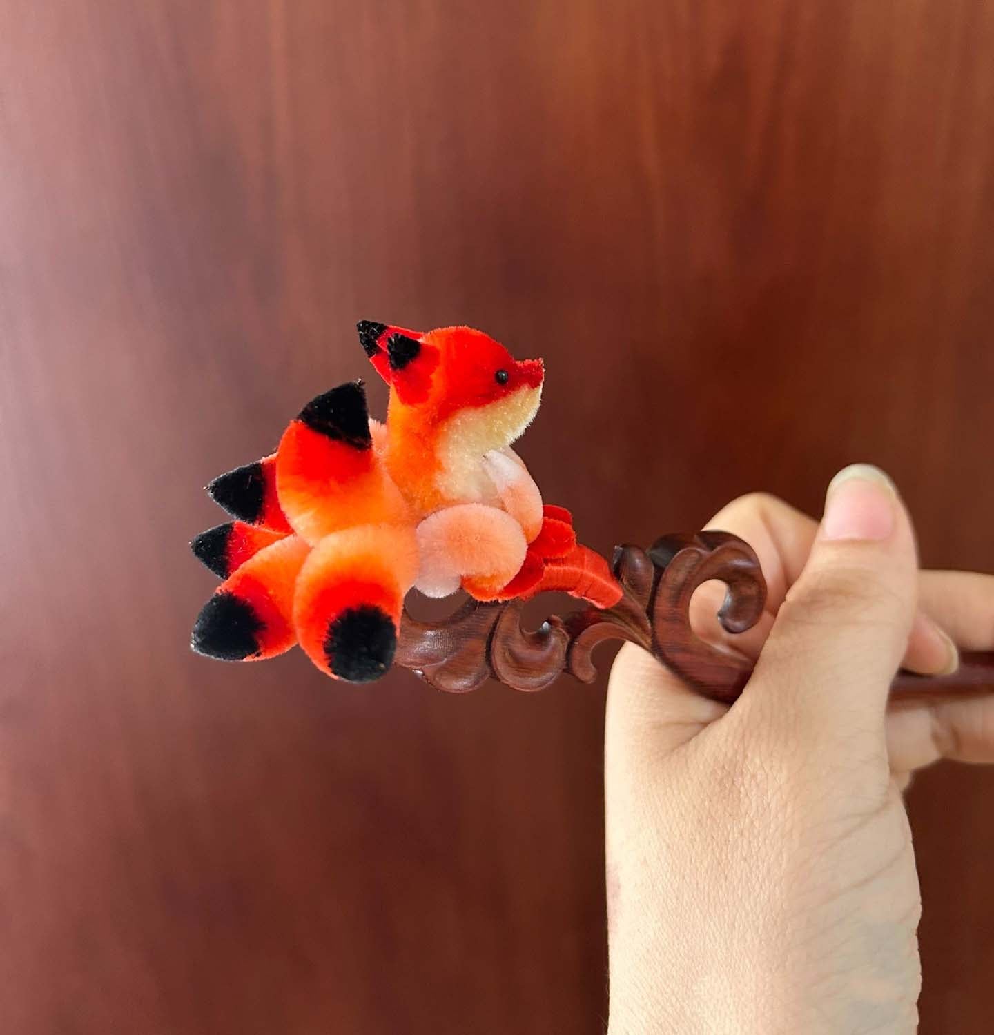 Fox Bespoke Hairpin-Red Silk Hairpin(Ronghua)