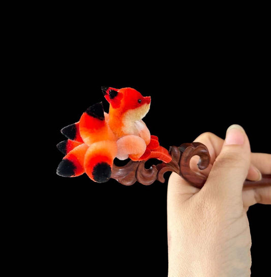 Fox Bespoke Hairpin-Red Silk Hairpin(Ronghua)