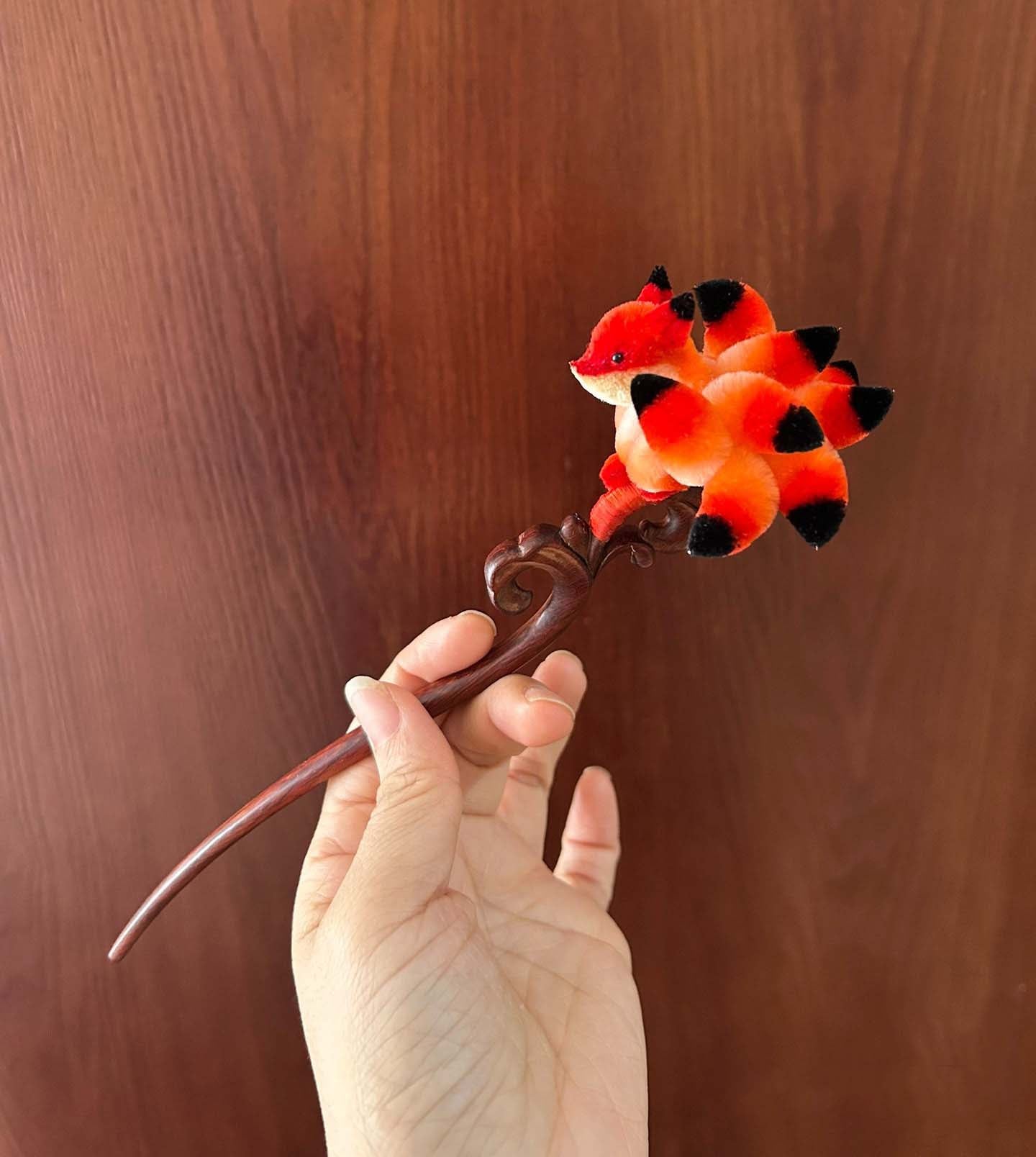 Fox Bespoke Hairpin-Red Silk Hairpin(Ronghua)