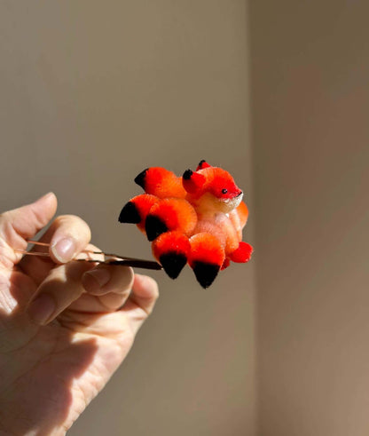 Fox Bespoke Hairpin - Red Silk Hairpin(Ronghua)