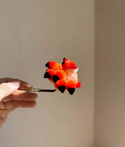 Fox Bespoke Hairpin - Red Silk Hairpin(Ronghua)