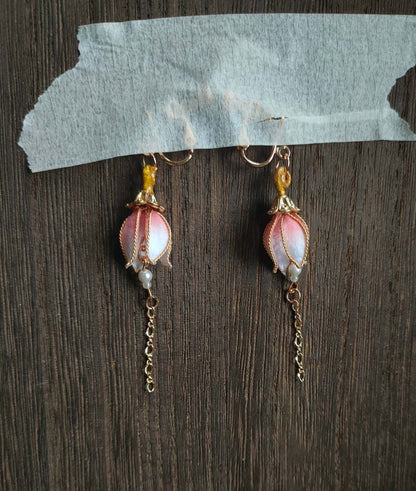 Bells Bespok Earrings-Pink Silk Earrings(Ronghua)