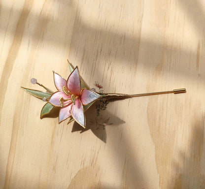 Lily Bespoke Brooch-Silk Brooch(Ronghua)