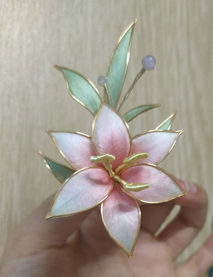 Lily Bespoke Brooch-Silk Brooch(Ronghua)