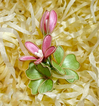 Clover Bespoke Brooch-Silk Brooch(Ronghua)