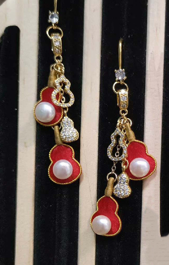 Gourd Bespoke Earrings-Silk Earrings(Ronghua)