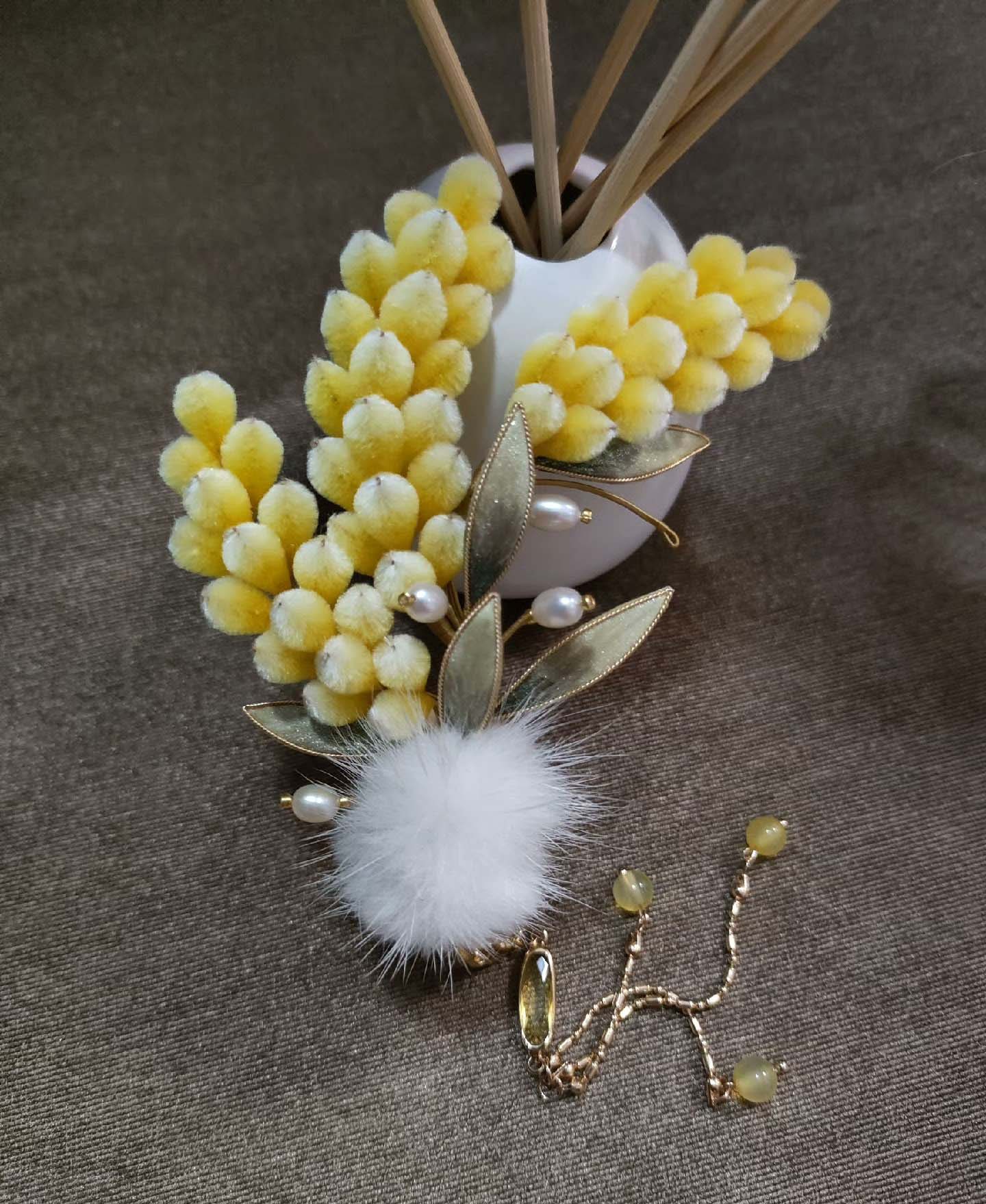 Wheat Bespoke Corsage-Silk Corsage(Ronghua)