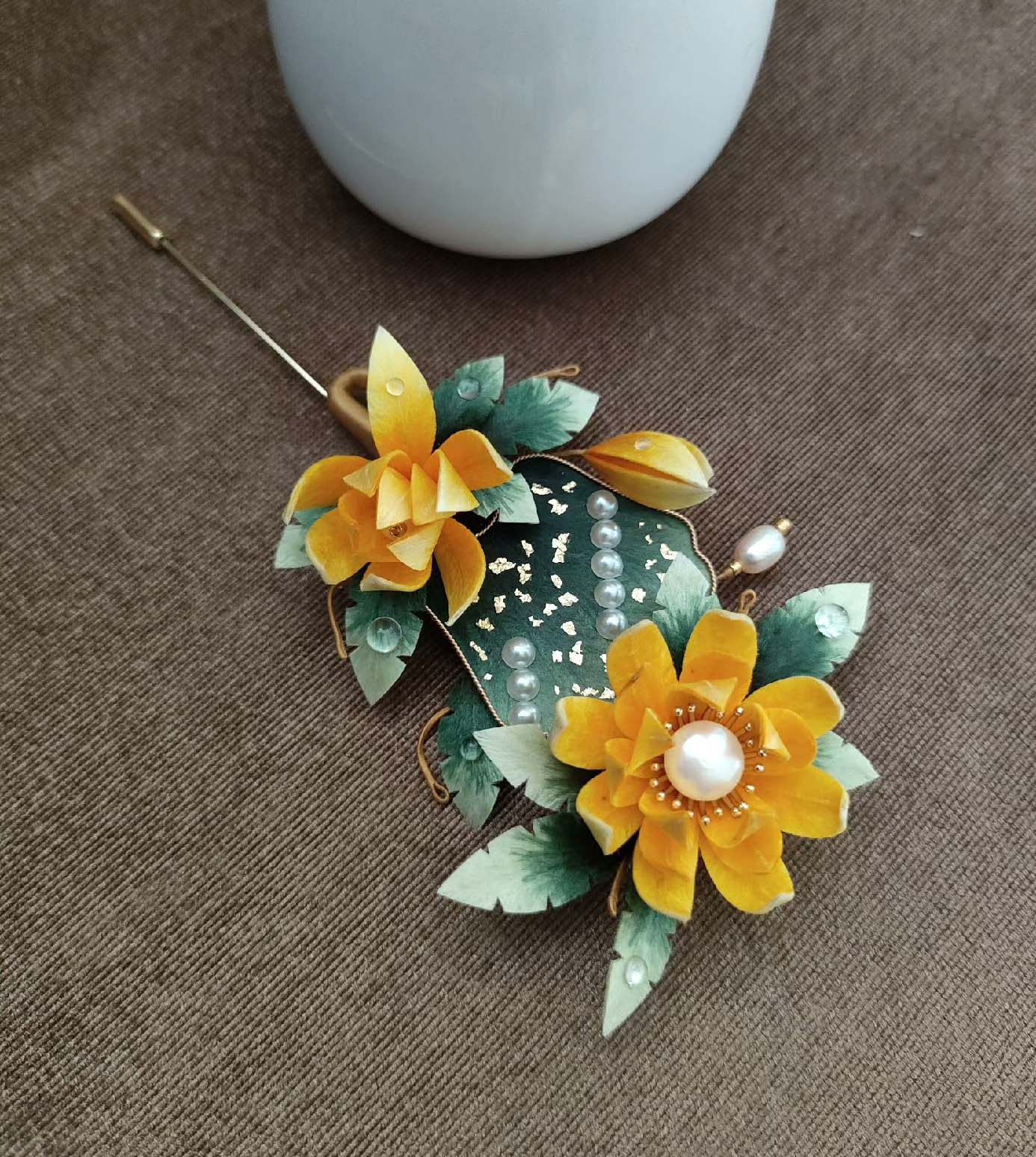 Fan Bespoke Corsage-Silk Corsage(Ronghua)