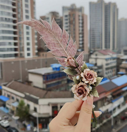 Feather Bespoke Brooch-Silk Brooch(Ronghua)