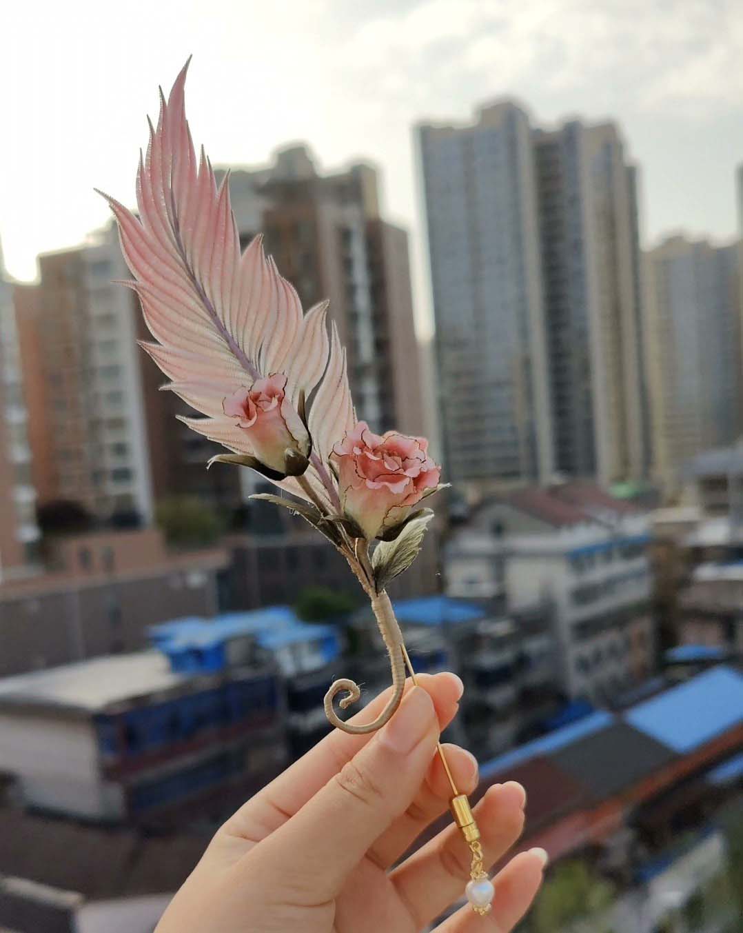 Feather Bespoke Brooch-Silk Brooch(Ronghua)