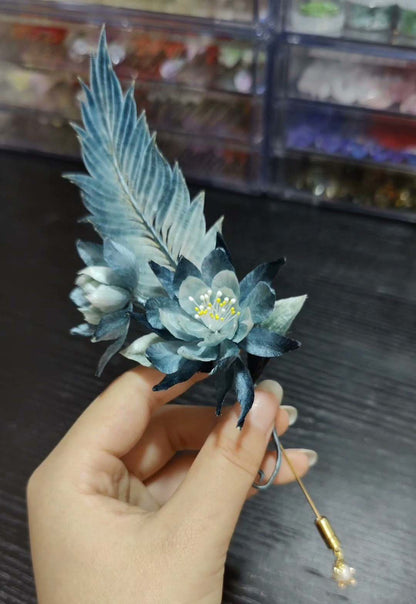 Feather Bespoke Brooch-Silk Brooch(Ronghua)