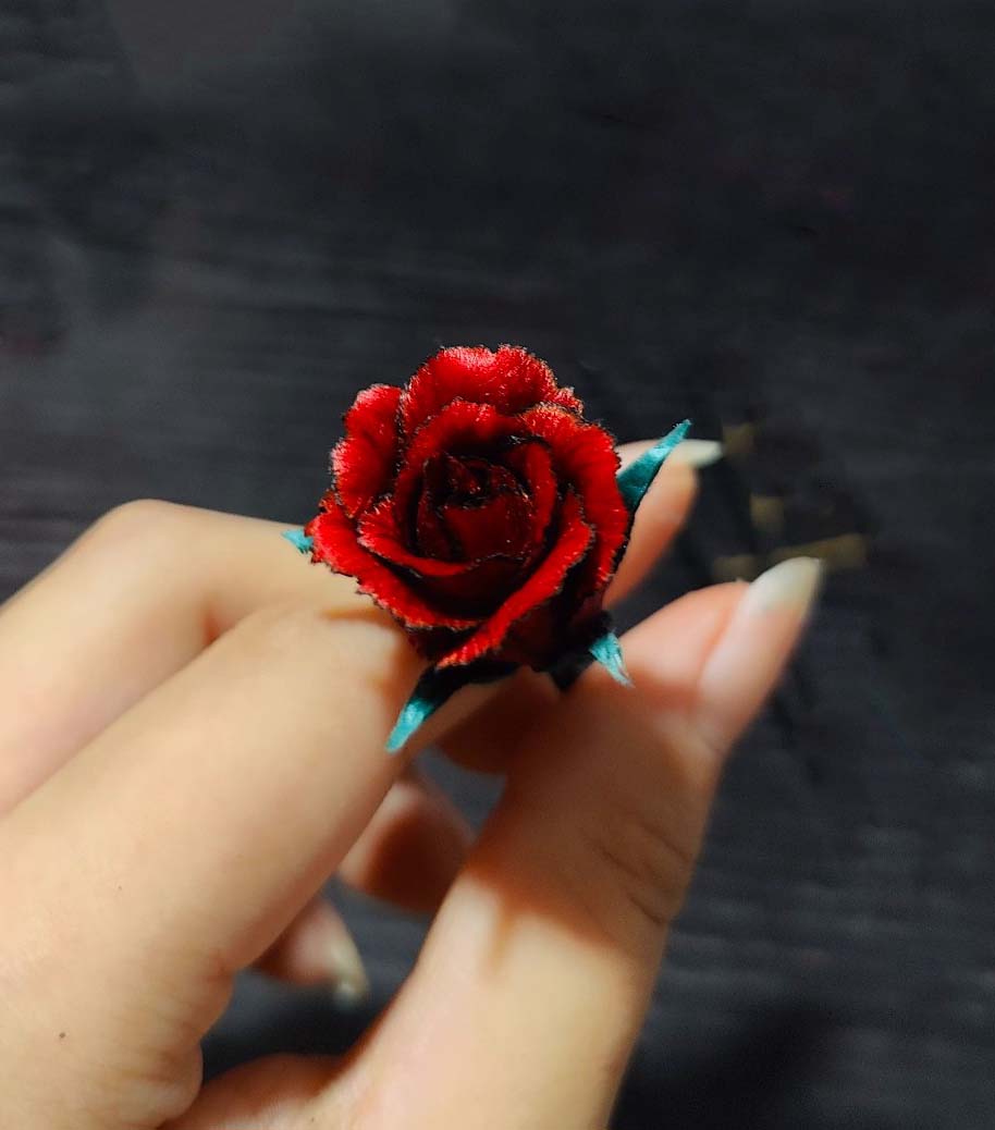 Rose Bespoke Ring-Red Silk Ring(Ronghua)